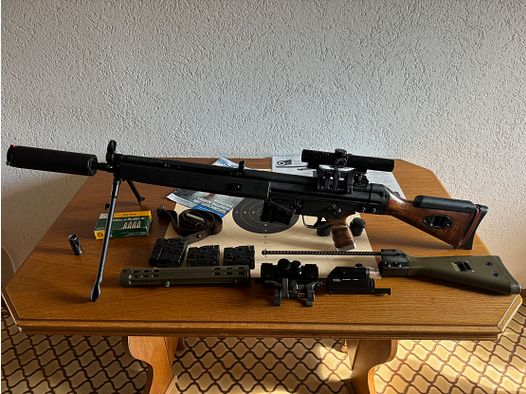 Selbstladegewehr SAR 2000,(G3) mit ZF / Rotpunktvisierung  in 308 win.