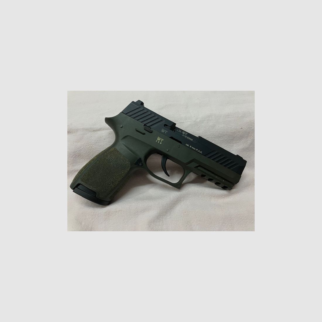SIG SAUER P320 OD-GREEN, cal. 9mm P.A.K. PTB Nr. 1038