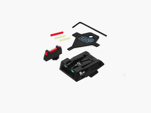 Set di mirini regolabili LPA SPF16GL per GLOCK con fibra ottica