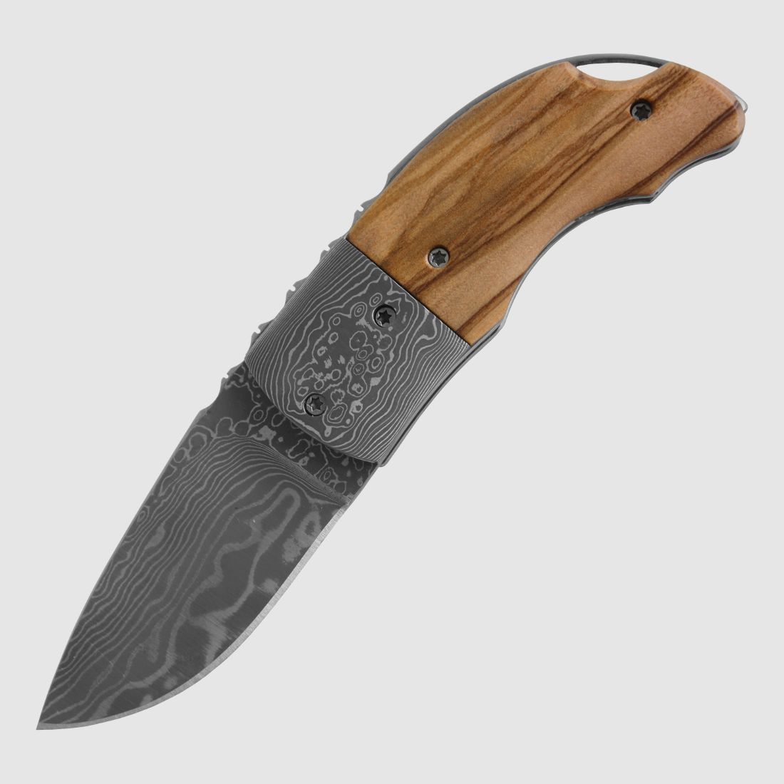 Damast-Taschenmesser Olivenhol 42a konform legal fhren