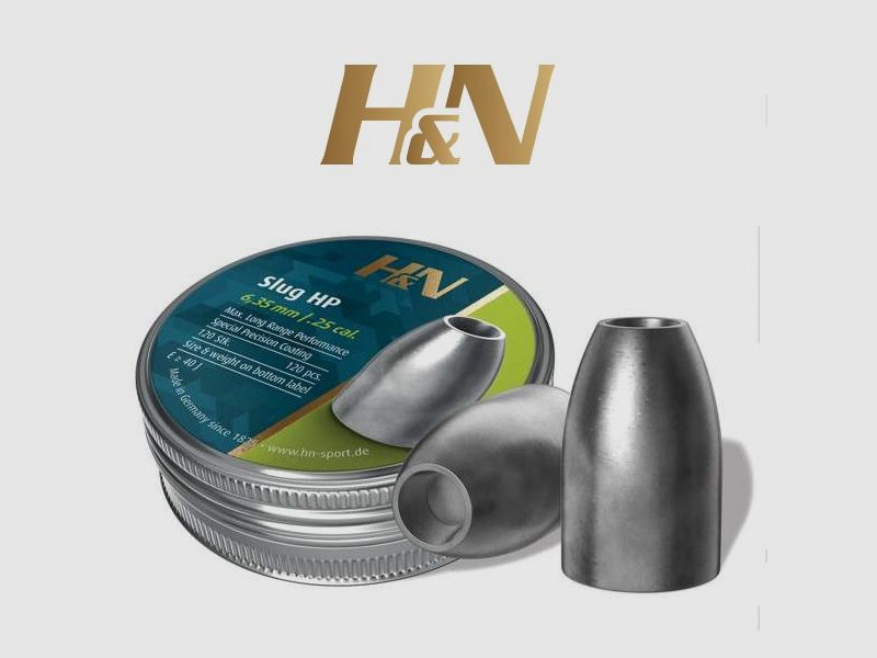 H&N Slug HP Diabolos Kal. 6,35 mm /.250″. Dose mit 120 Diabolos von 2,20 g.