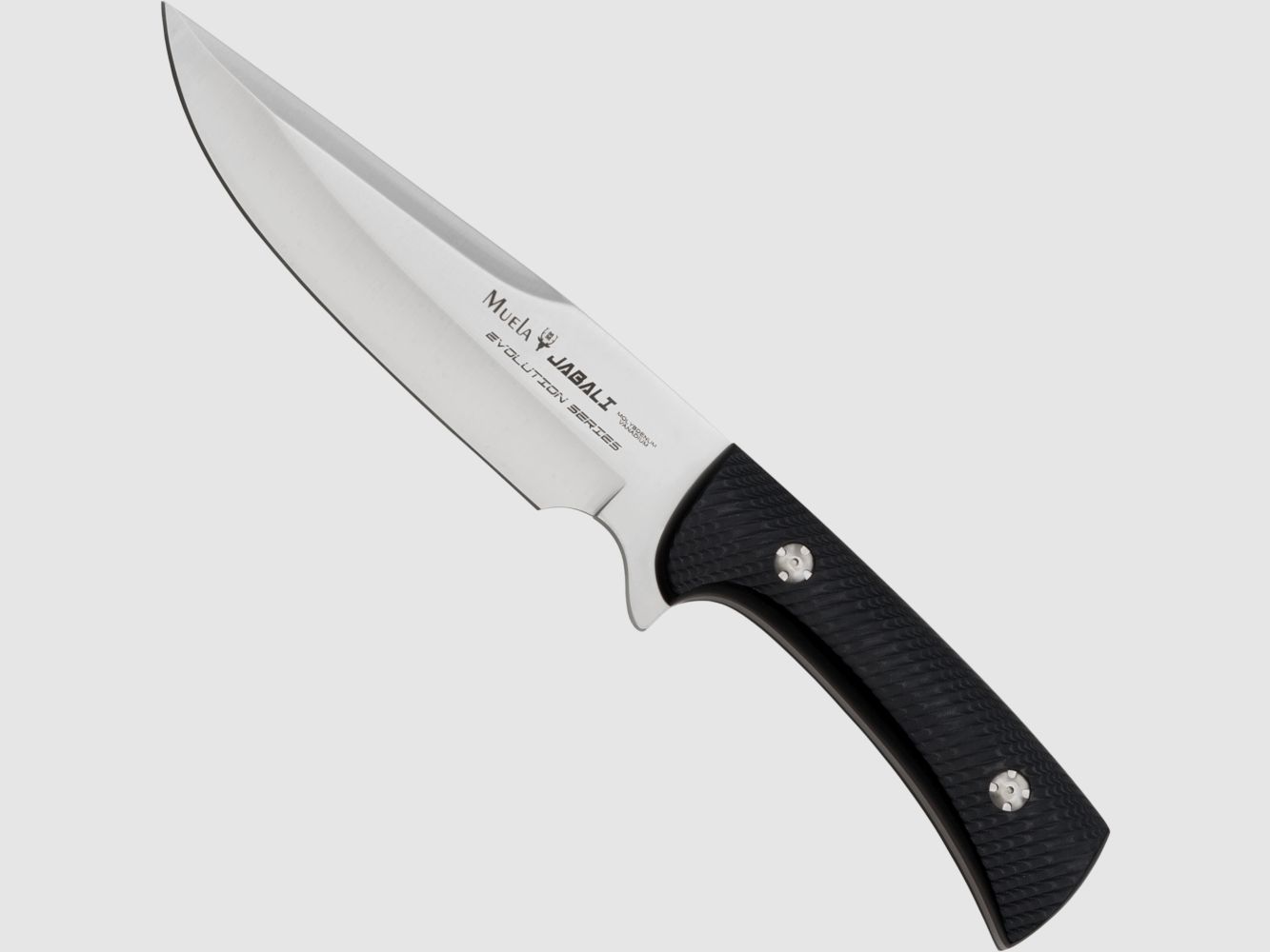 Muela Jabali Micarta black groes Messer mit Lederscheide