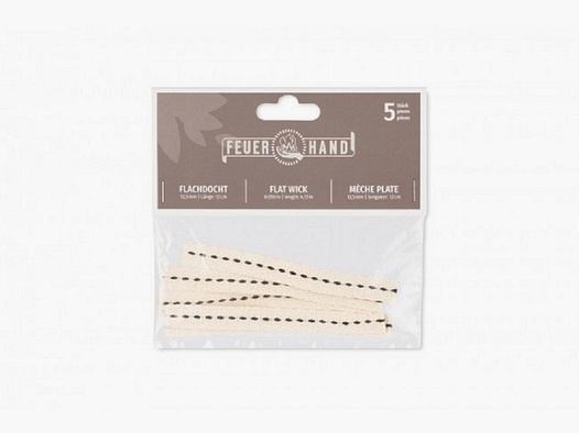 Feuerhand Flachdocht 5er-Pack 12,5mmx12cm Jagdzubehör