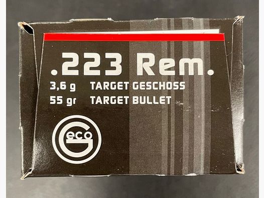 Geco	 Target .223 Rem. FMJ 3,6g/55grs 50 Stk. Auf Lager