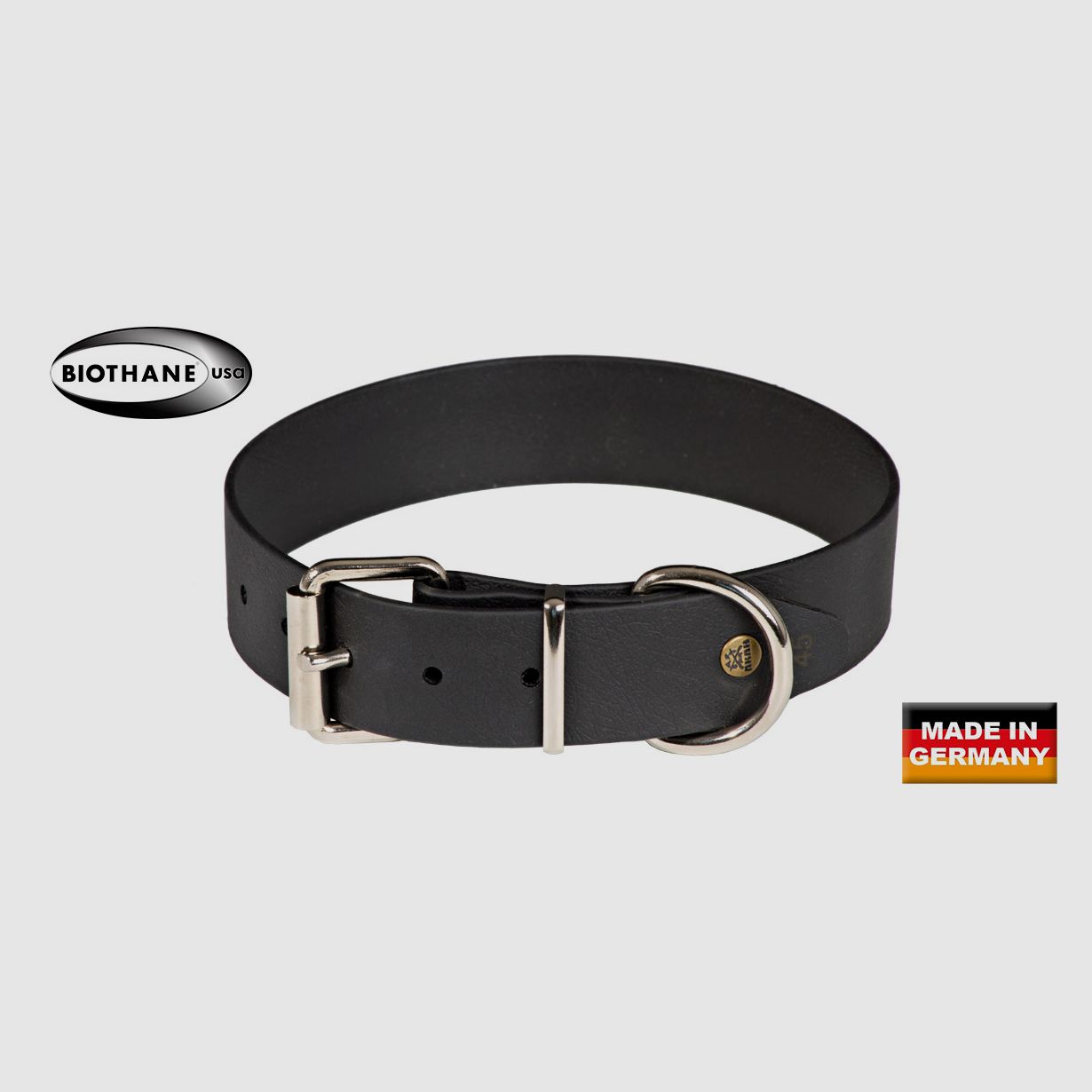 Collar AKAH BioThane® negro 40 cm