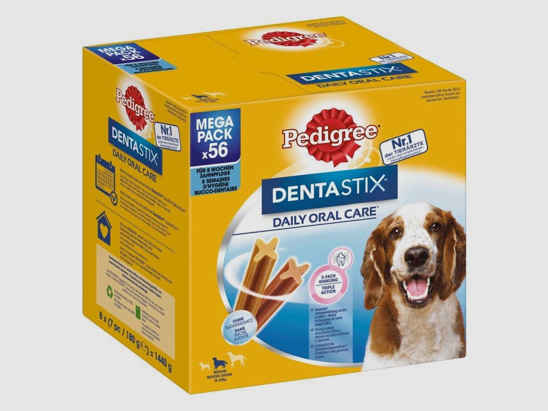 Pedigree Hunde Snack Denta Stix Daily Oral Care mittelgroße Hunde 56 Stk.