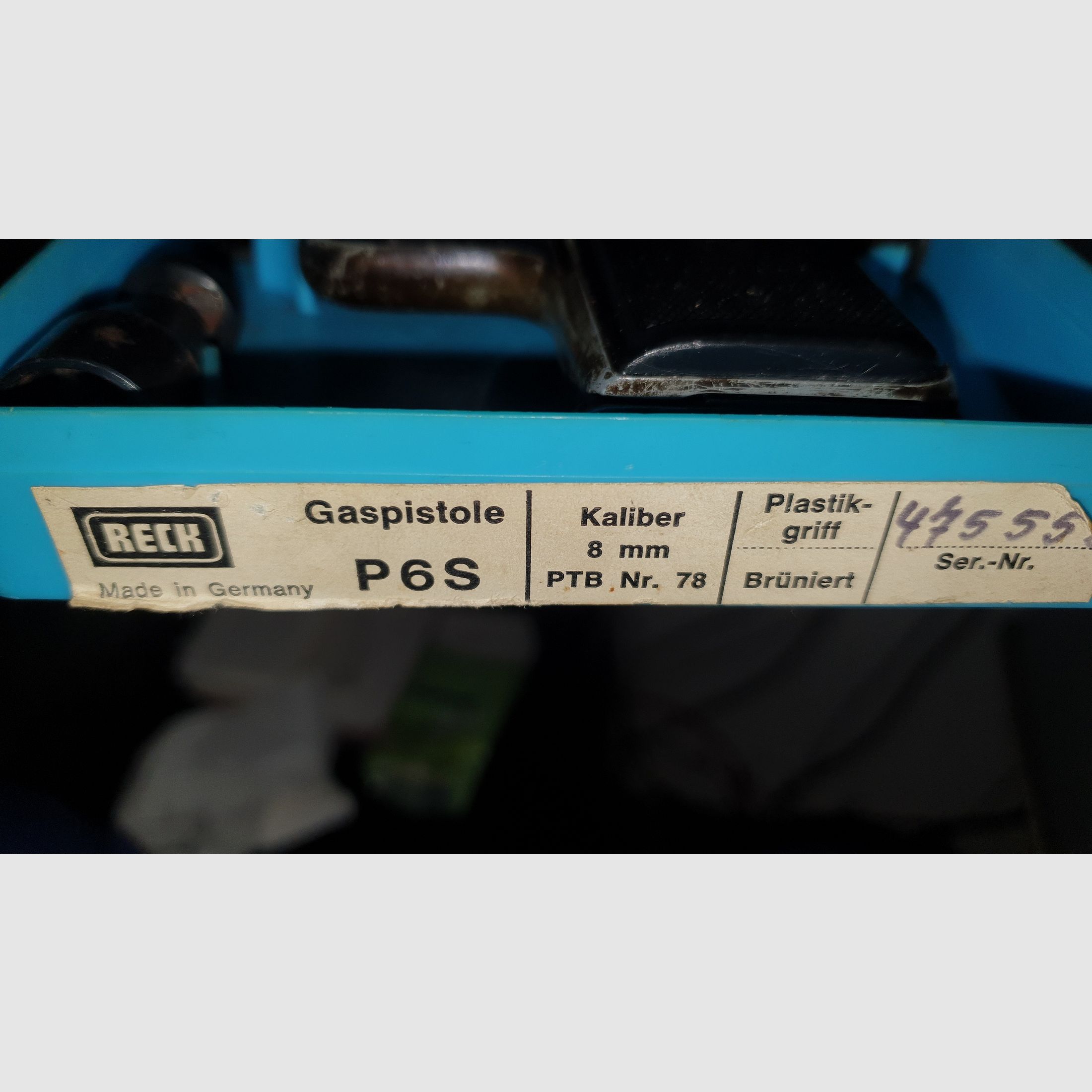 Reck P6S Gaspistole 8mm OVP Sammler Selten
