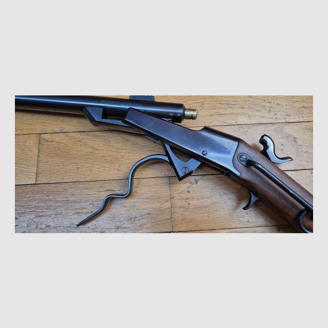 Zeer mooie Gallagher geweer – Zwartpoeder en metalen patronen – Kal. .54 – Cavaleriewapen van de Unie tijdens de Burgeroorlog en de Frans-Duitse Oorlog van 1870-1871 – Zeldzame Erma-fabricage met Lothar Walther loop voor Navy Arms – Zeer zeldzaam wapen uit 1978 in uitstekende staat – TBE ++, afbeelding 23 van 35