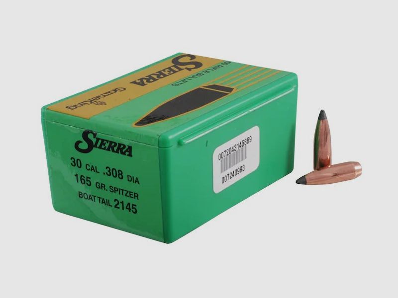 Balas Sierra .30/.308 165GR SBT 100 piezas