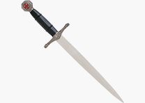 Coltello dei Templari nero con croce rossa sul pomello
