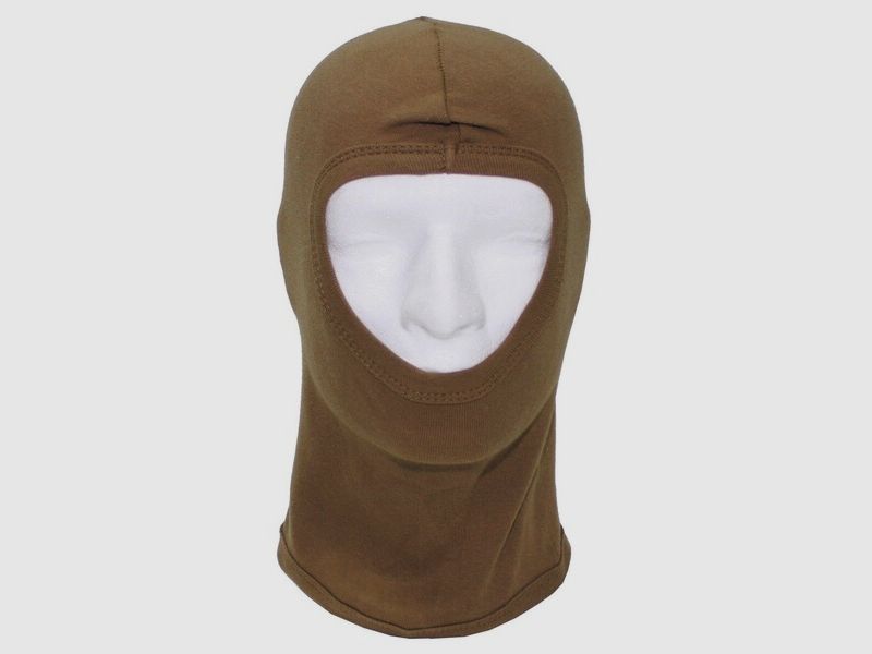 Sturmmaske / Sturmhaube / Balaclava - 1 Loch - dünn - Baumwolle - Coyote ( Beige )