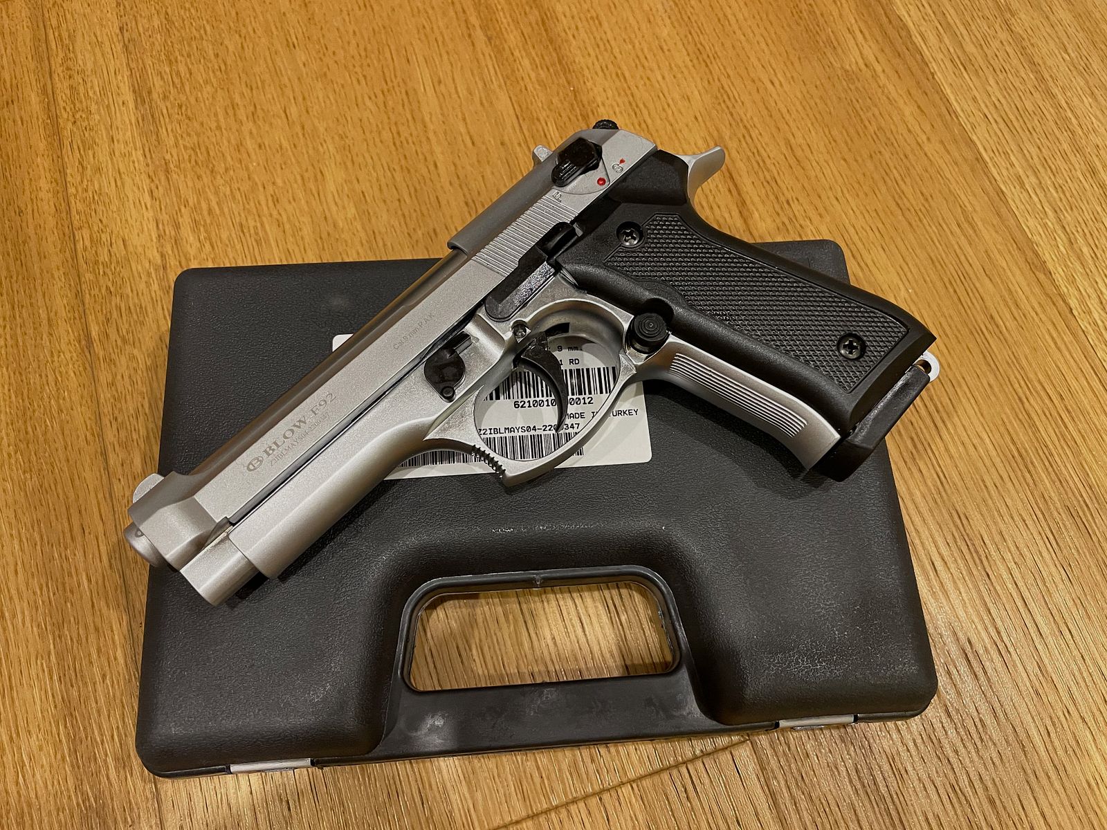 BLOW F92 Matt Chrome 9mm P.A.K. Schreckschusspistole Beretta 92F / M9 Nachbau