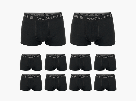 Woodline Boxershorts Schwarz, 10er-Pack