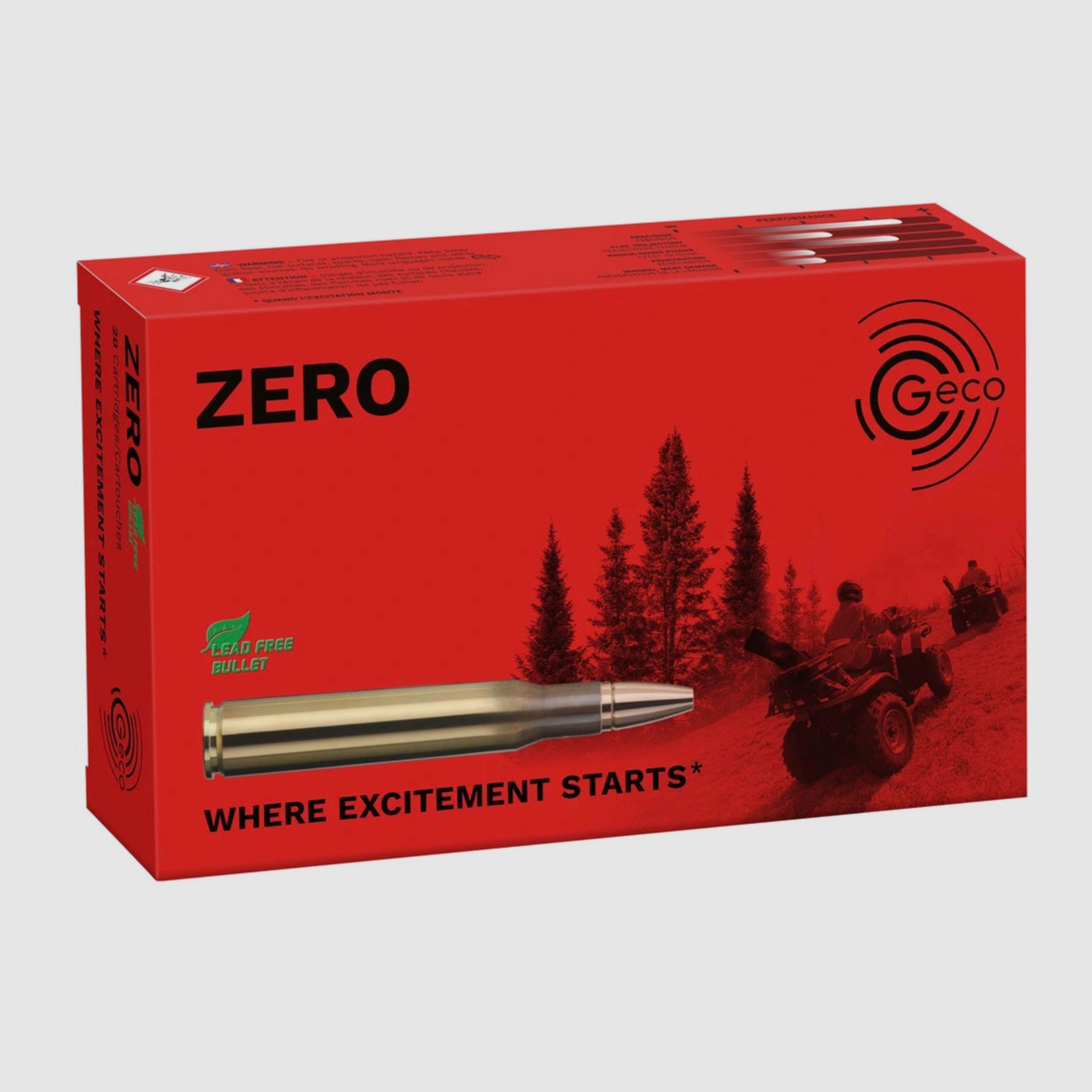 Geco 2318950 Zero 9,3x62 11,9g 184grs. Sans plomb 20 pcs