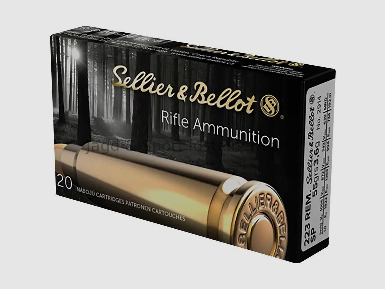 Sellier & Bellot SP -Teilmantel- 55grs, 20 Patronen pro Schachtel