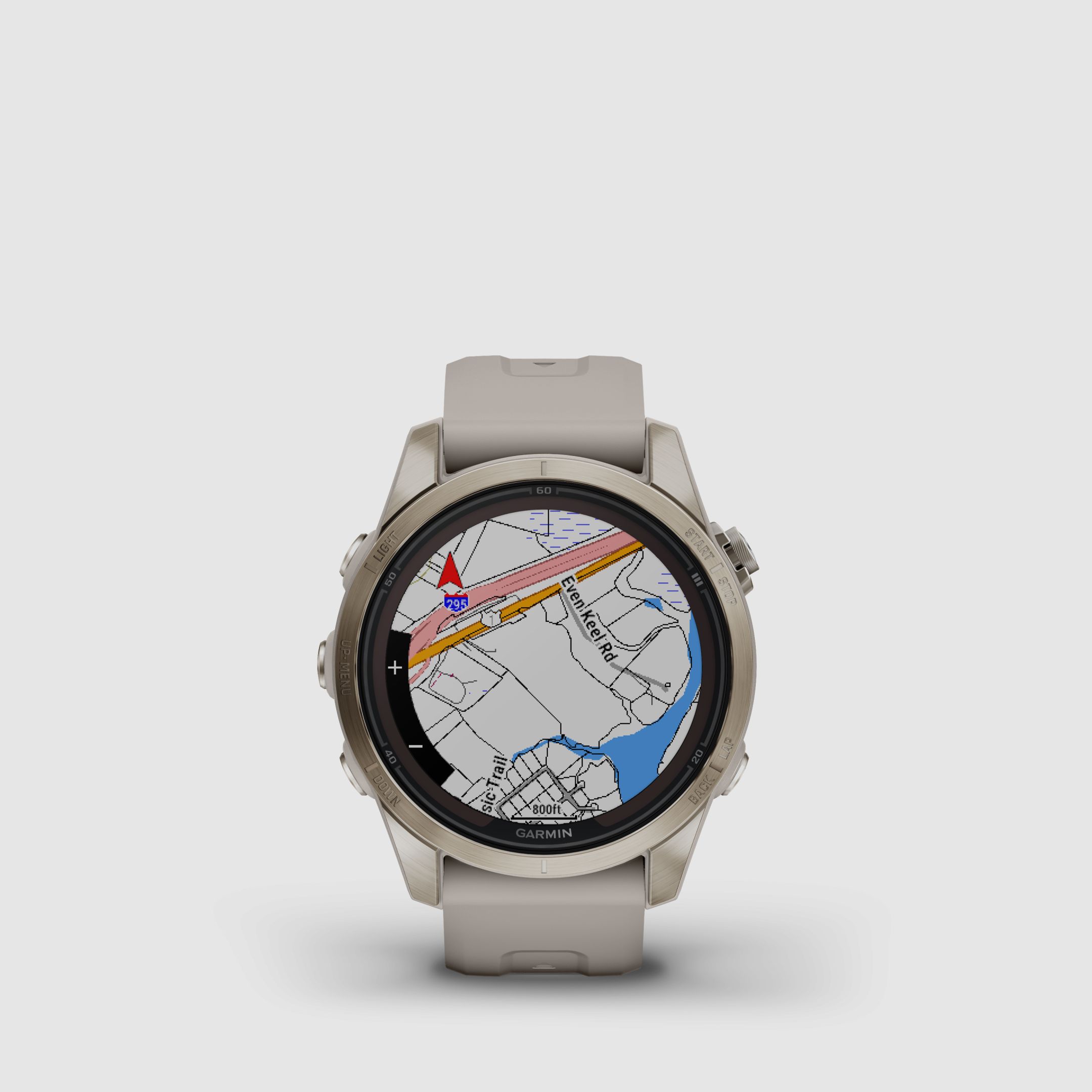 Garmin fēnix® 7S Pro – Sapphire Solar Edition, Beige/Oro suave con correa de silicona QuickFit® de 20 mm