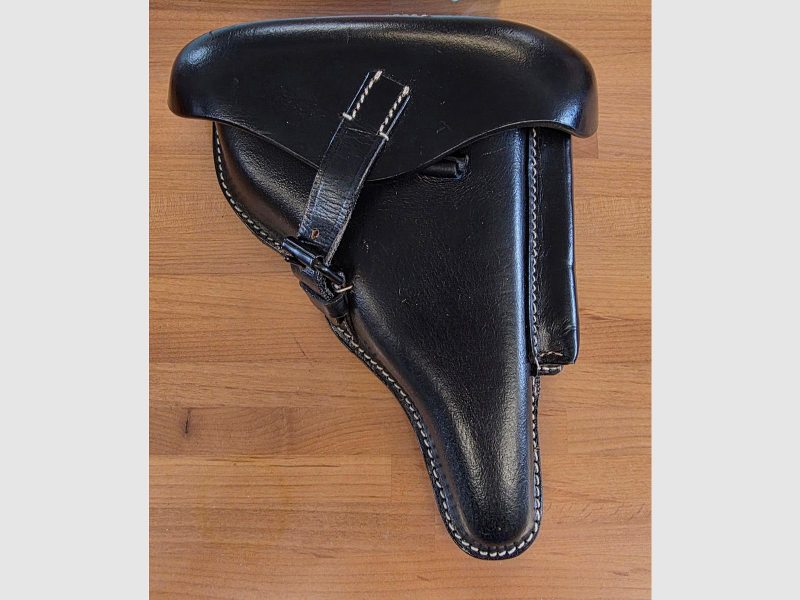 WH Holster WK2 Koffer MAUSER P08 Luger , Leder Schwarz , neufertigung / Reproduktion P.08