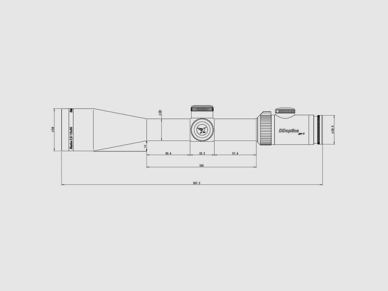 DDoptics | Nighteagle V6 2,5-15×50 | Gen3 | MRAD | A4N