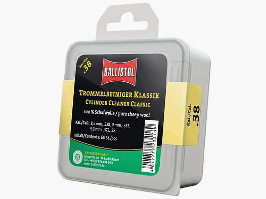 Nettoyant à Tambour en Feutre Ballistol Classique, Boîte de 60 Pièces.