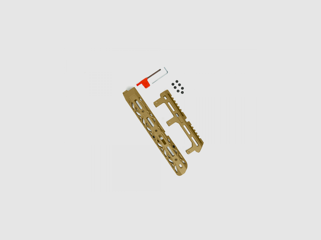 KPYK Medium AK M-LOK Handschutz mit langem Gasrohrcover CRC 1U020B Coyote Tan