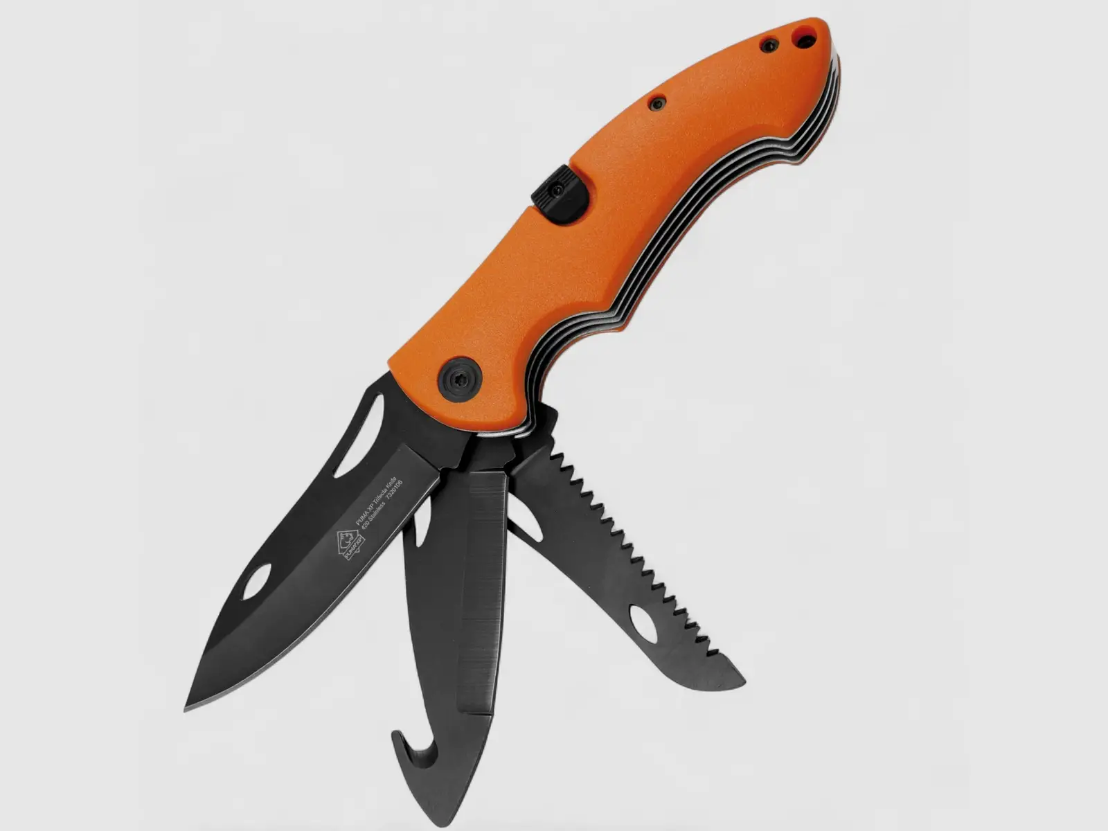 Puma XP Trifecta Orange – Cuchillo de caza con hoja de evisceración y sierra