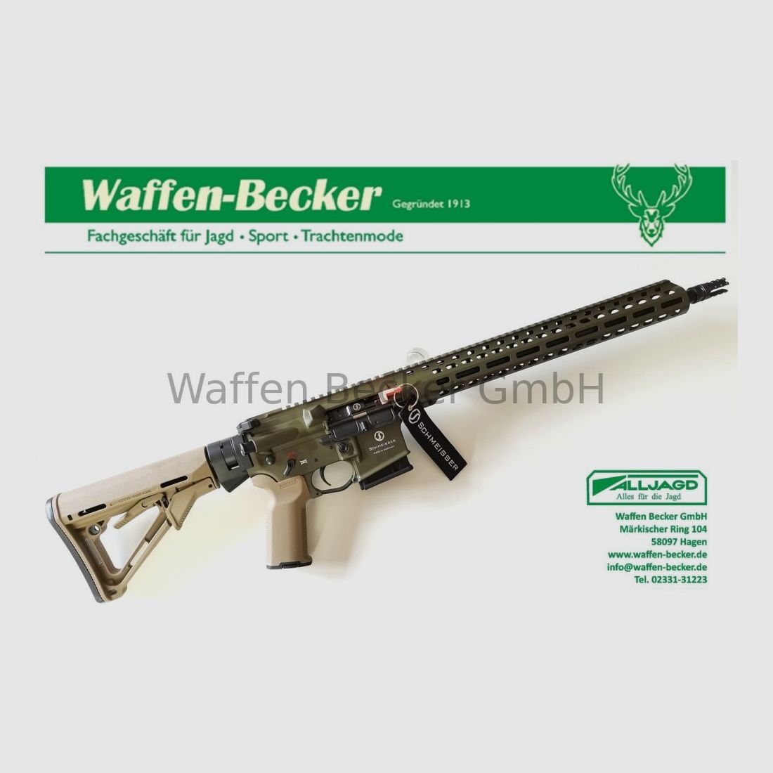 Schmeisser (Waffen Schumacher) Schmeisser AR15 M5FL Kal. .223Rem. 16,75" FDE/OD-groen