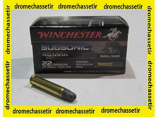 Box mit 50 Patronen .22 Magnum, Winchester Hollow Point subsonisch 45 grains