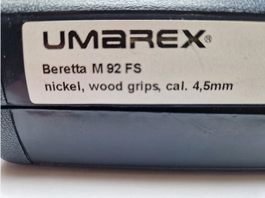Beretta M 92 FS Diabolo, metal completo, niquelado con empuñaduras de madera real
