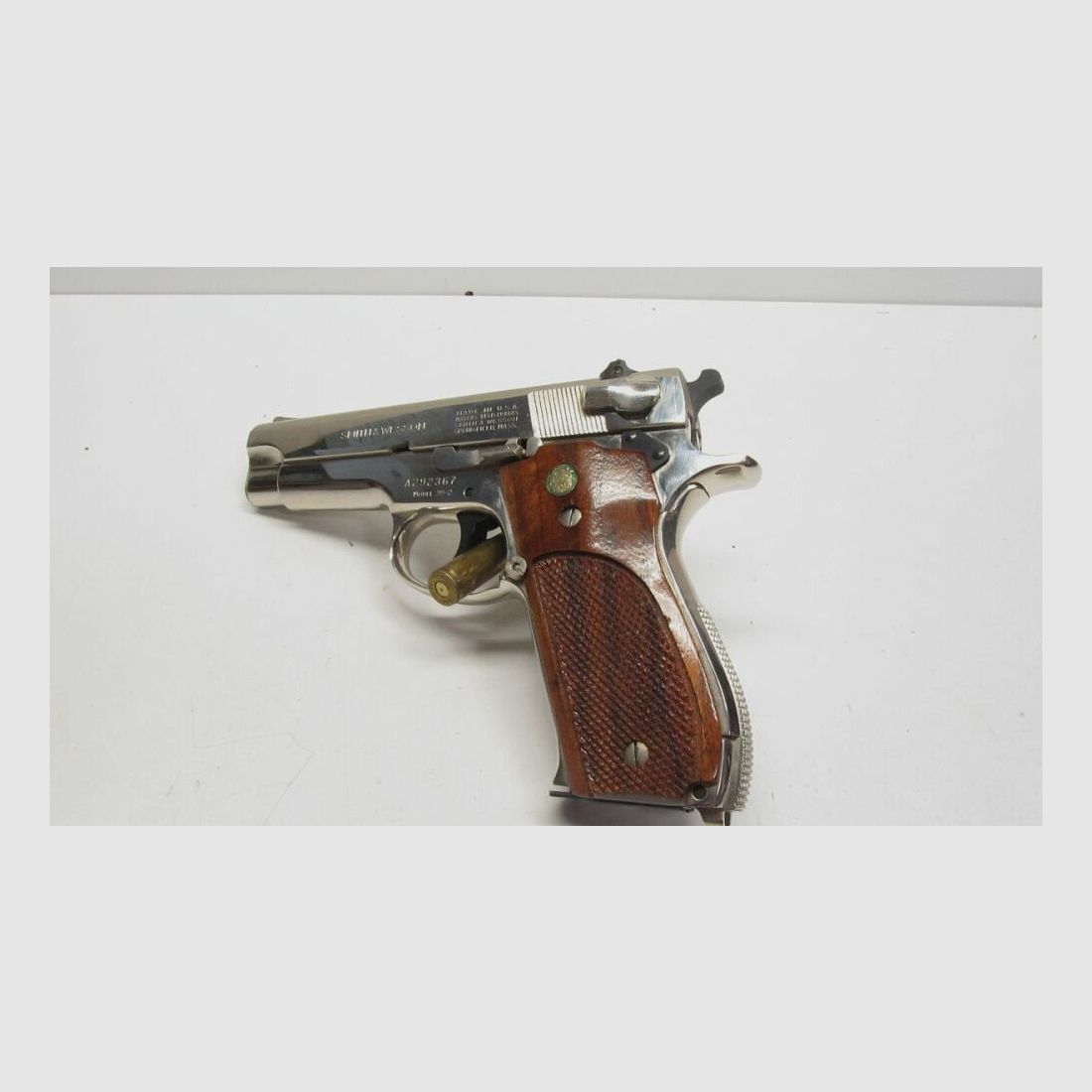 Sammlerstück vernickelt, Smith & Wesson Modell 39-2, 9mmLuger 9mmLuger