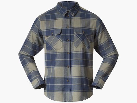 Bergans Nordmarka Flanellen Overhemd Heren Groen Modder/Navy Blauw Ruit L