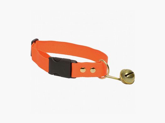 Hundehalsbånd orange med klokke 36-56 cm