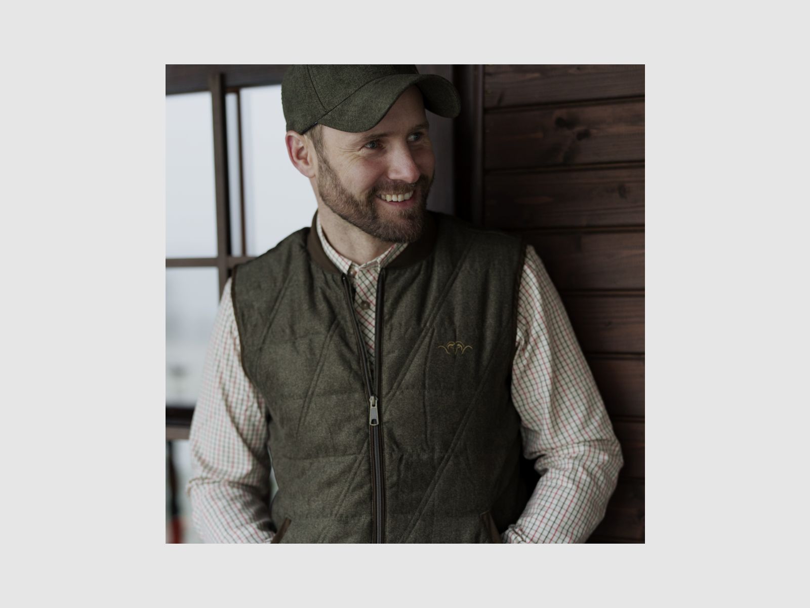 BLASER Herren Vintage Weste Victor Olive Melange- Black