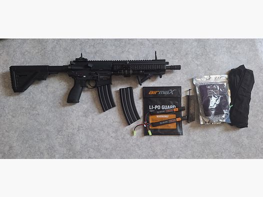 Airsoft HK 416 A5 S-AEG mit viel Zubehör 
