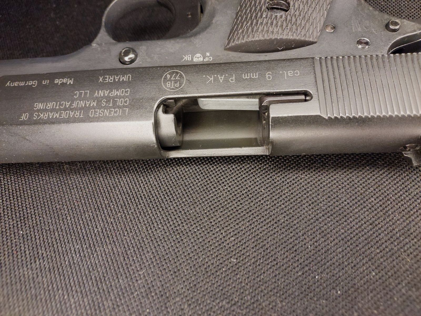 Colt Government 1911 A1 Schreckschuss pistool 9mm P.A.K. (PTB 774) als nieuw!