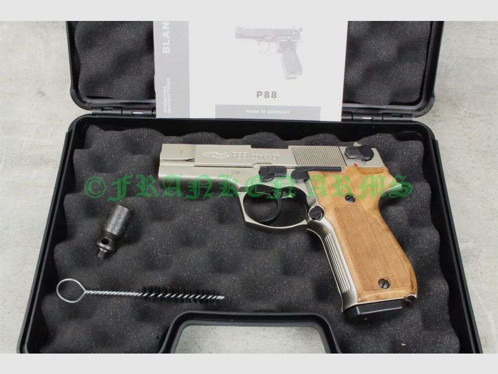 Umarex Walther P88 Compact 9mm P.A. vernickelt Holzgriffschalen