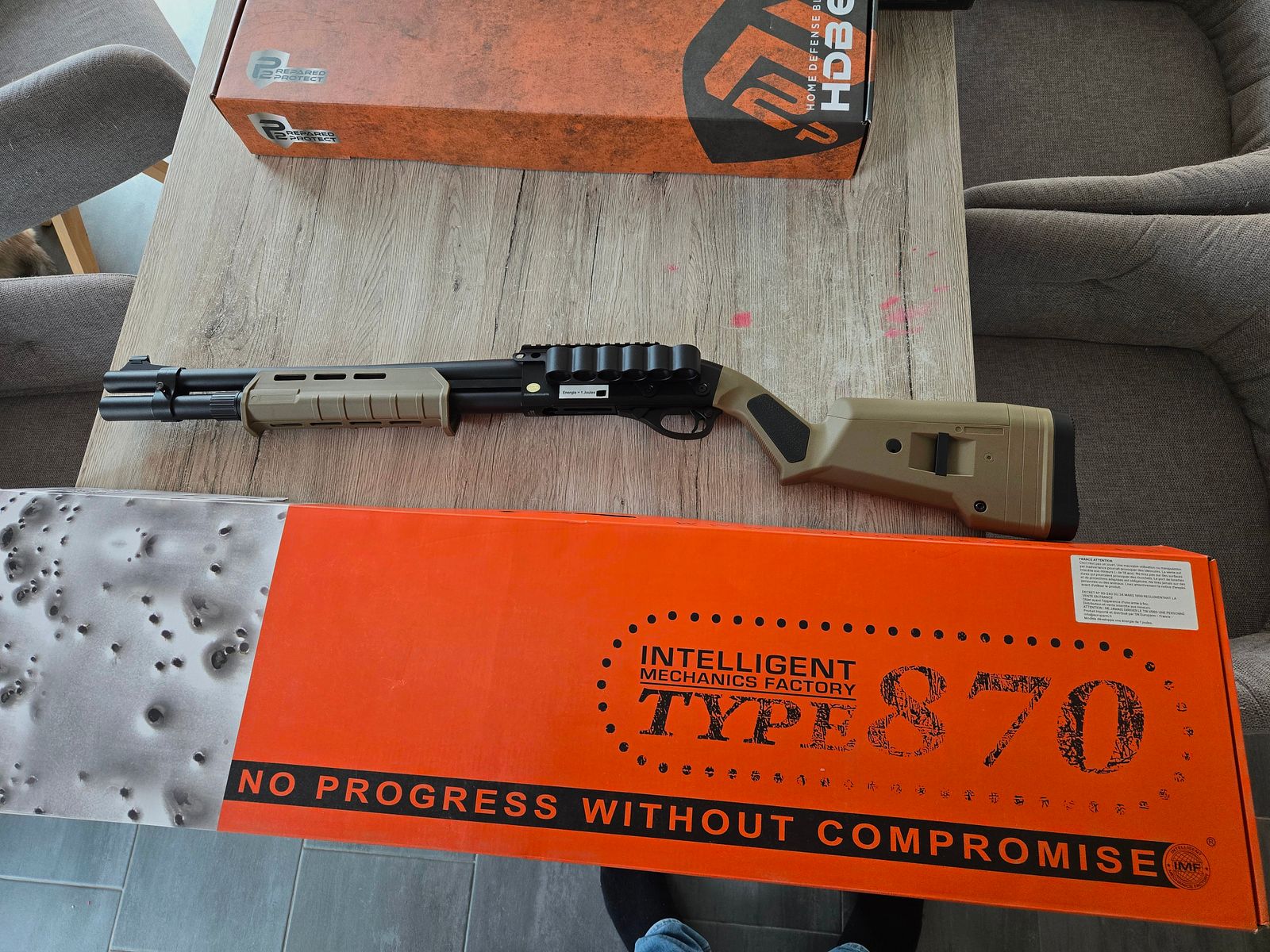 Golden Eagle M870 Schrotflinte tan Airsoft 6 mm