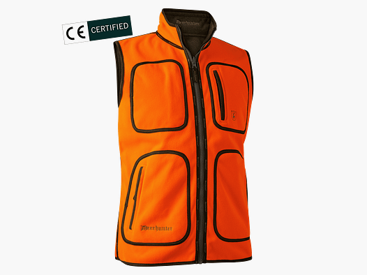 Deerhunter Gamekeeper Gilet Fleece Reversibile Uomo Arancione Sicurezza XS