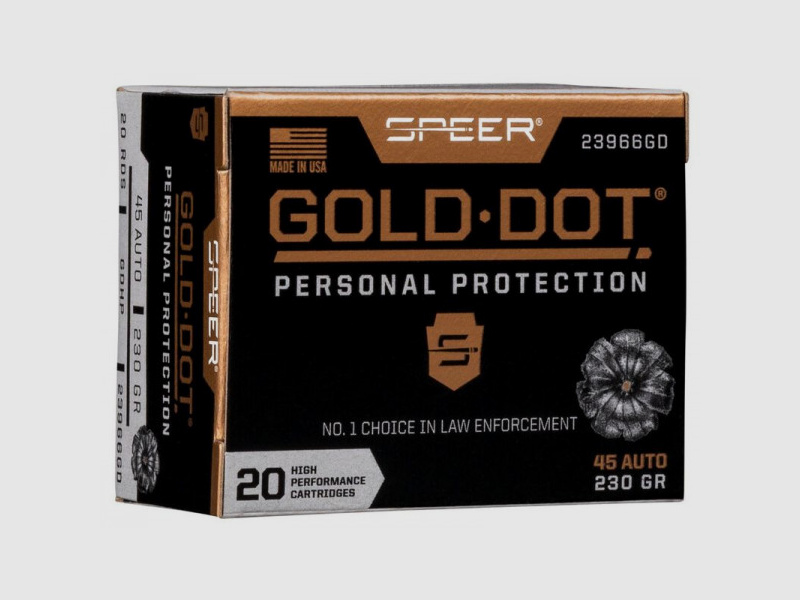 SPEER LAWMAN GOLD DOT .45 AUTO - 230 GRS - HP - 20 SCHUSS