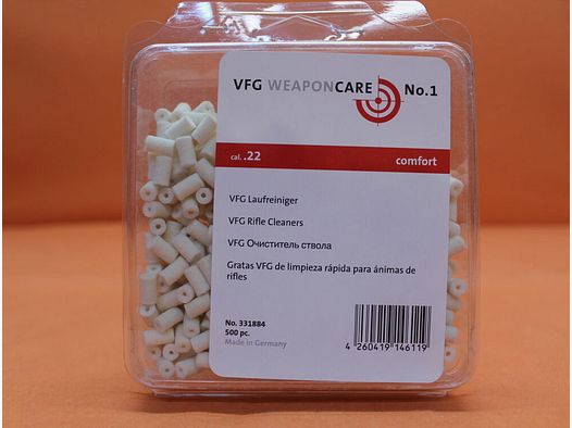VFG. VFG limpiador de cañón .22 (66814) 500 pcs. fieltro especial absorbente