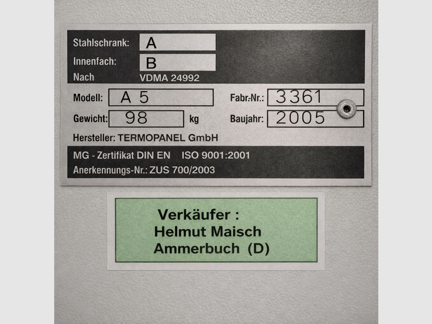 Wapenkast / Stalen kast Model A5 – VDMA 24992