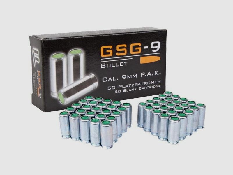 GSG-9 9 mm P.A.K. blank cartridges - 50 pcs.