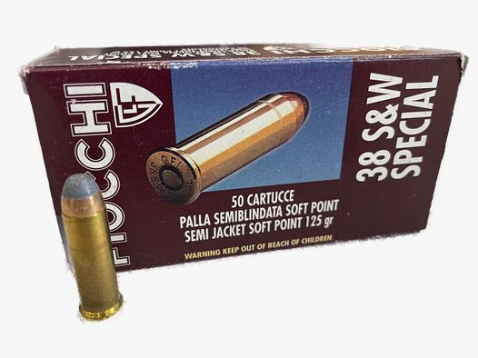 FIOCCHI .38SPECIAL SJSP - 125GRS - 50 ROUNDS
