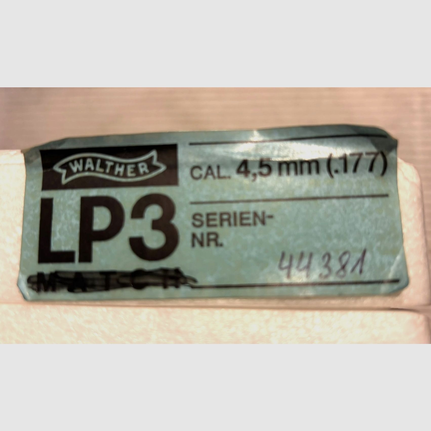 Walther LP3 aus 1983 nie geschossen !! Schaut aus wie aus dem Laden ECHTES Sammlerstück