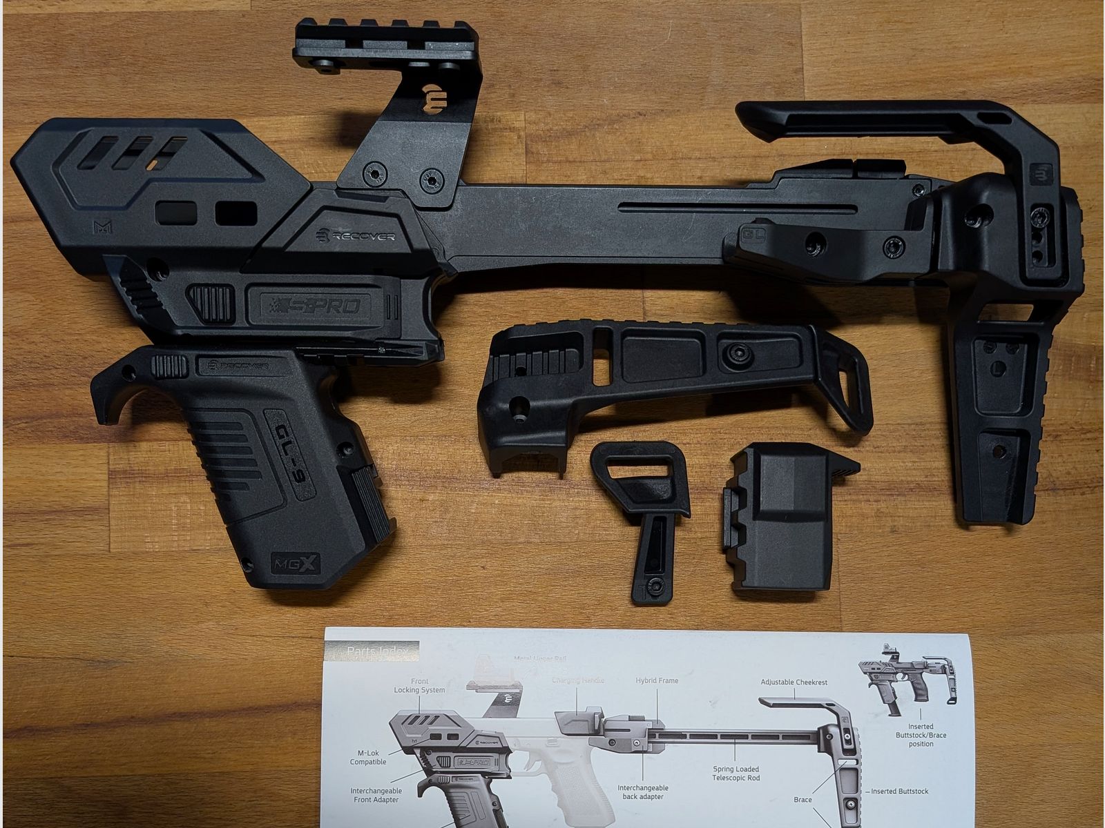 RECOVER GLOCK conversion FULL kit SPRO MG pistol stock 1-color black