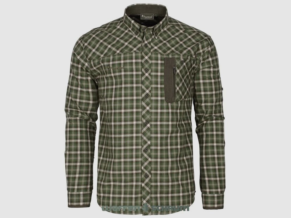 Pinewood Hemd Wolf Shirt Pine Green / Offwhite