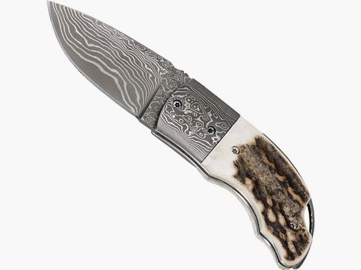 Damast Taschenmesser Hirschhorn