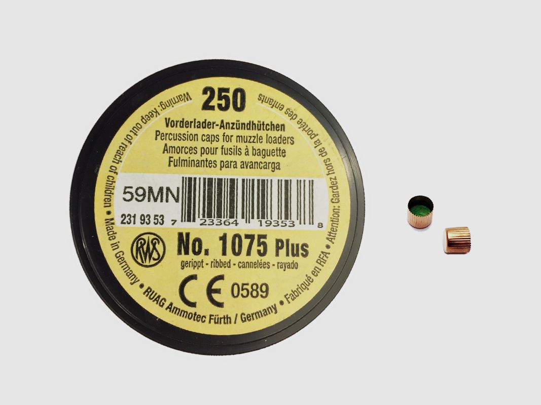 RWS 1075 Plus Perkusions Zündhütchen 250 Stück