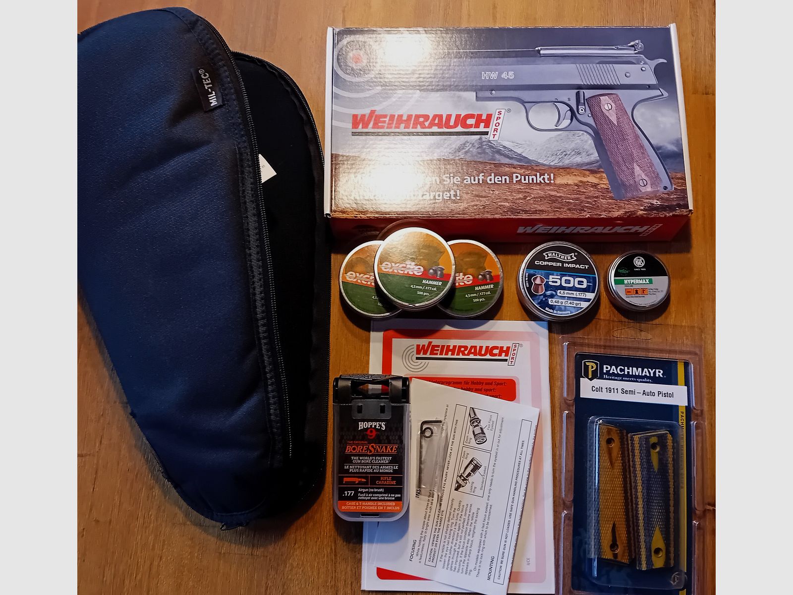 Air pistol Weihrauch HW45 with scope 2x20 and a lot of accessories purchase 11/2024