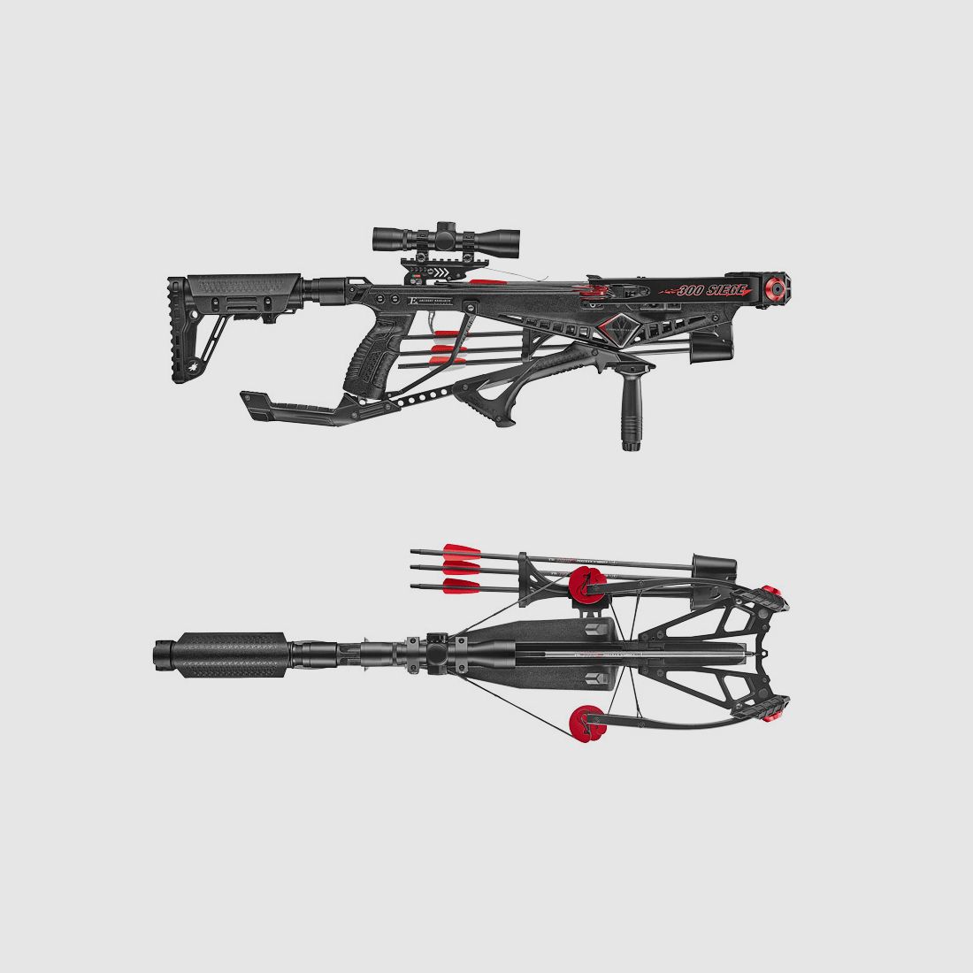 Compound Armbrust EK Archery Cobra System Siege 150 lbs schwarz inklusive Zielfernrohr Zweibein und ZubehĂ¶r (P18)