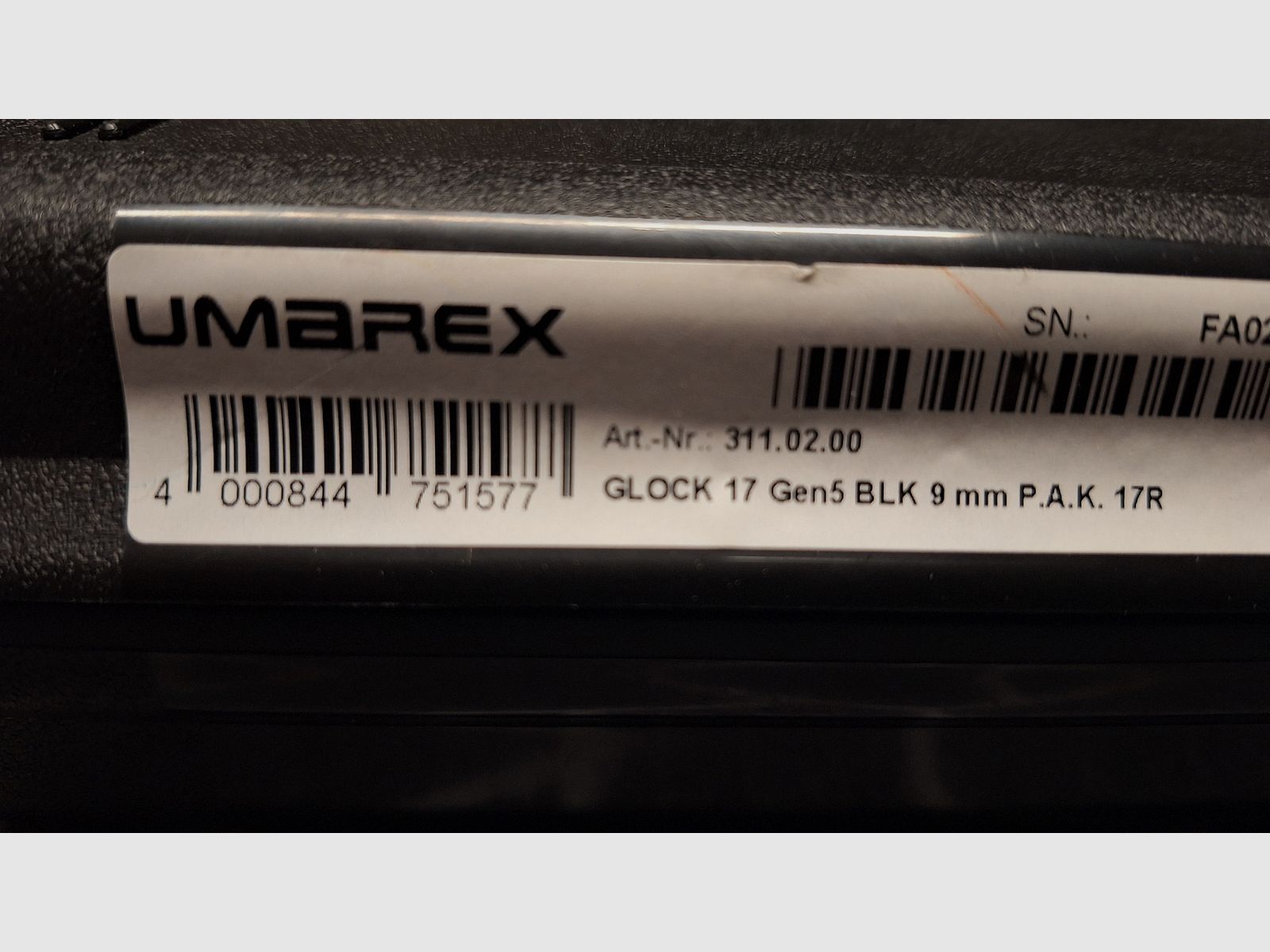 Pistolet d'alarme Glock 17 Gen5 Noir 9 mm P.A.K.